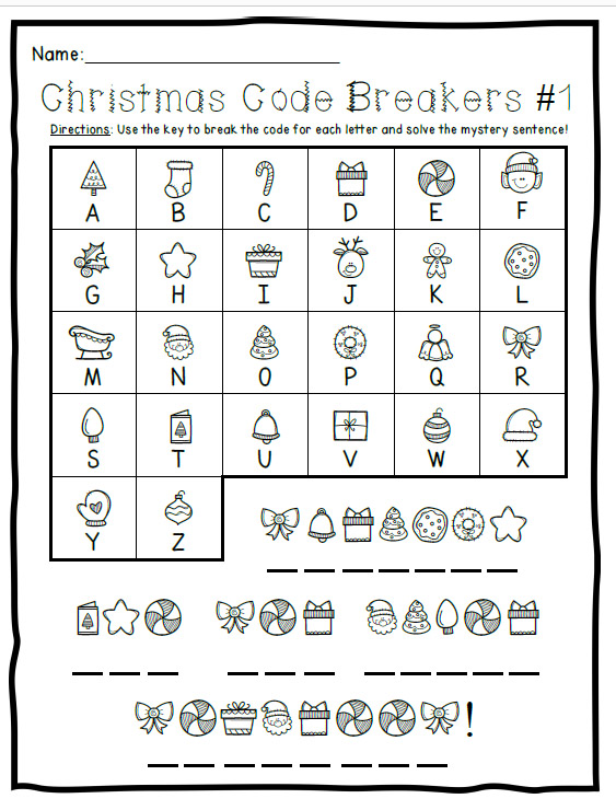 Christmas code breakers activity pack made by teachers