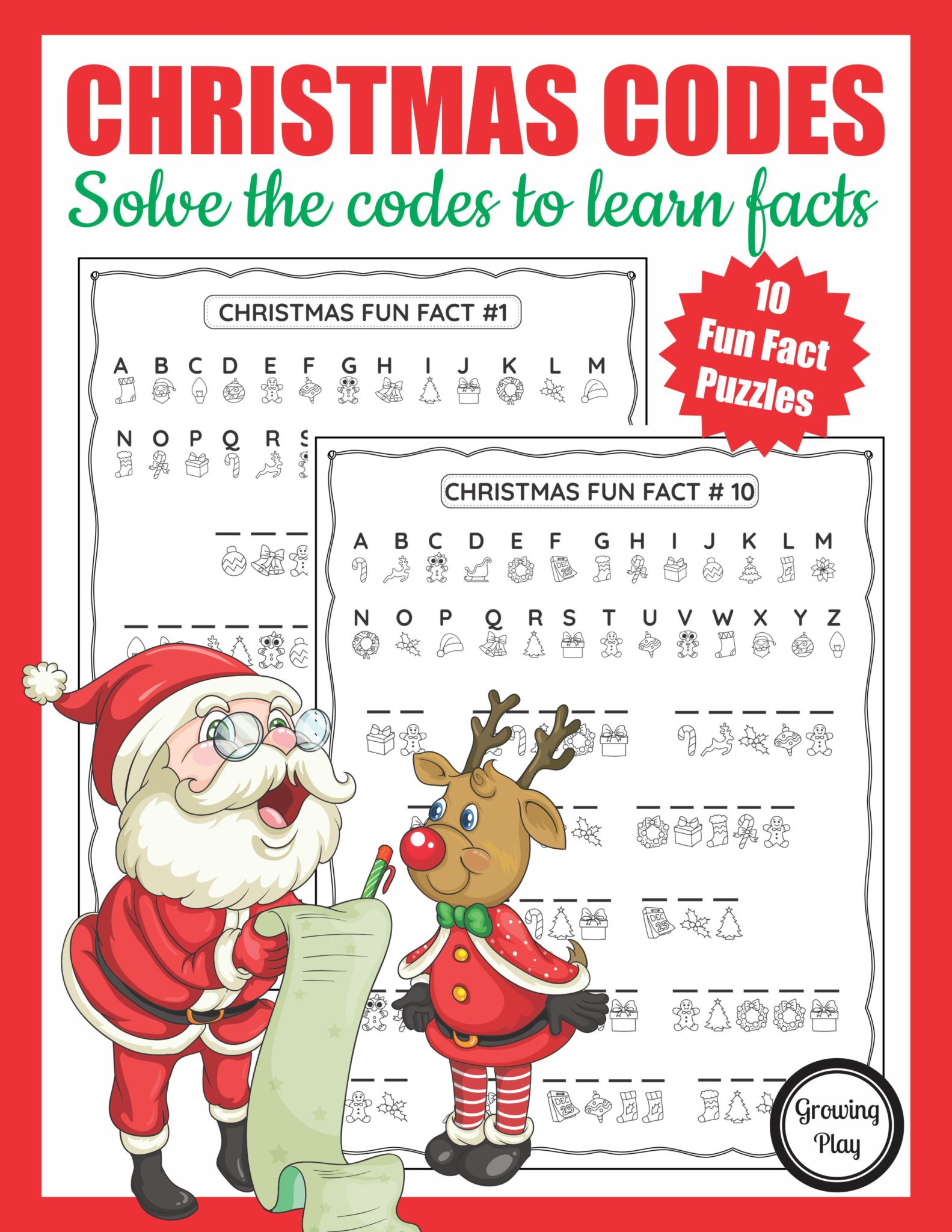 Christmas secret code worksheet