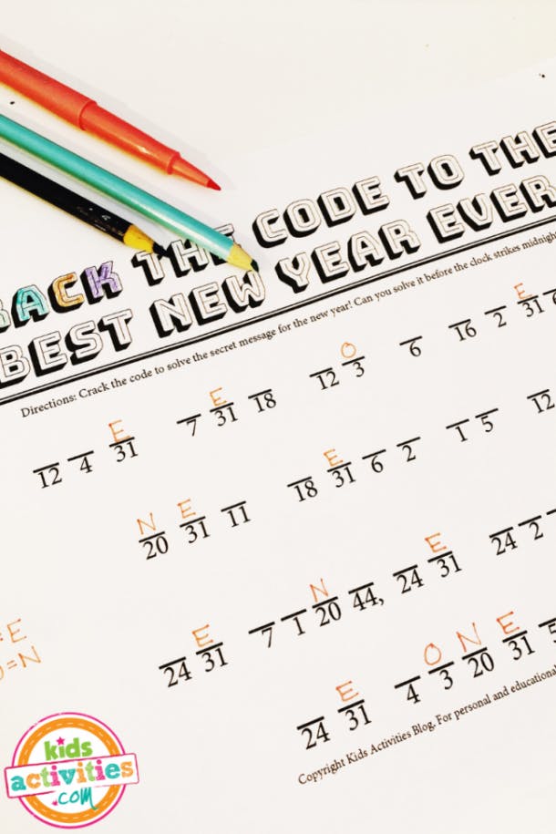Decode our printable new years secret code puzzle kids activities blog