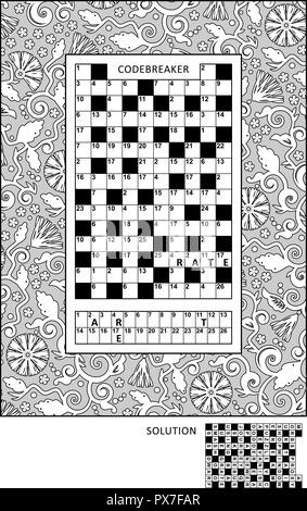 Puzzle and coloring activity page for grown