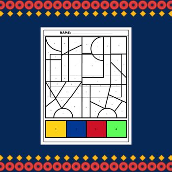 Colombia flag color by number coloring page
