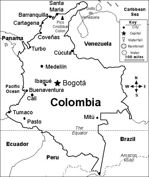 Flag of colombia coloring page