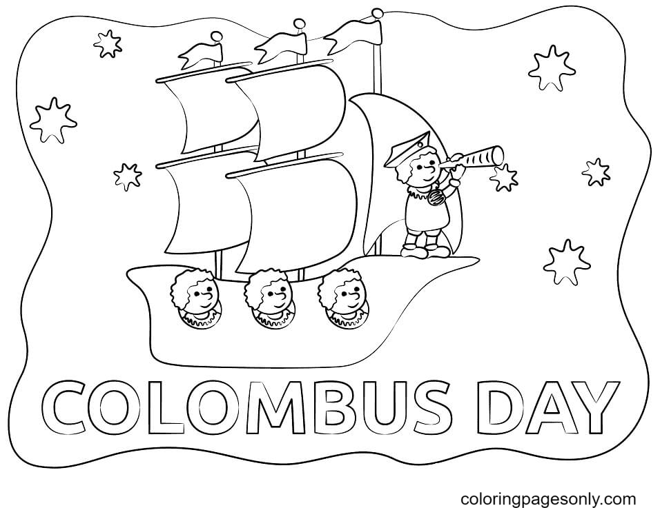 Columbus day coloring pages printable for free download