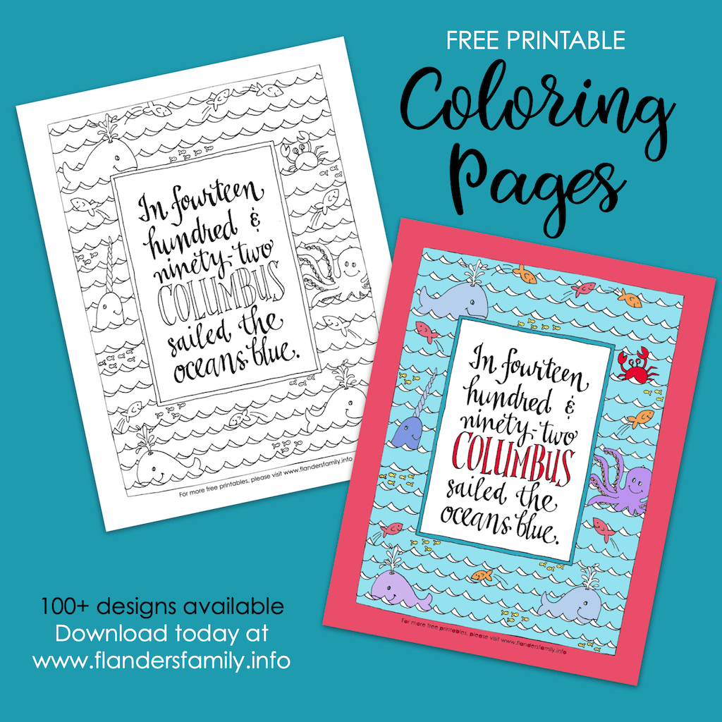 Columbus day coloring page free printable