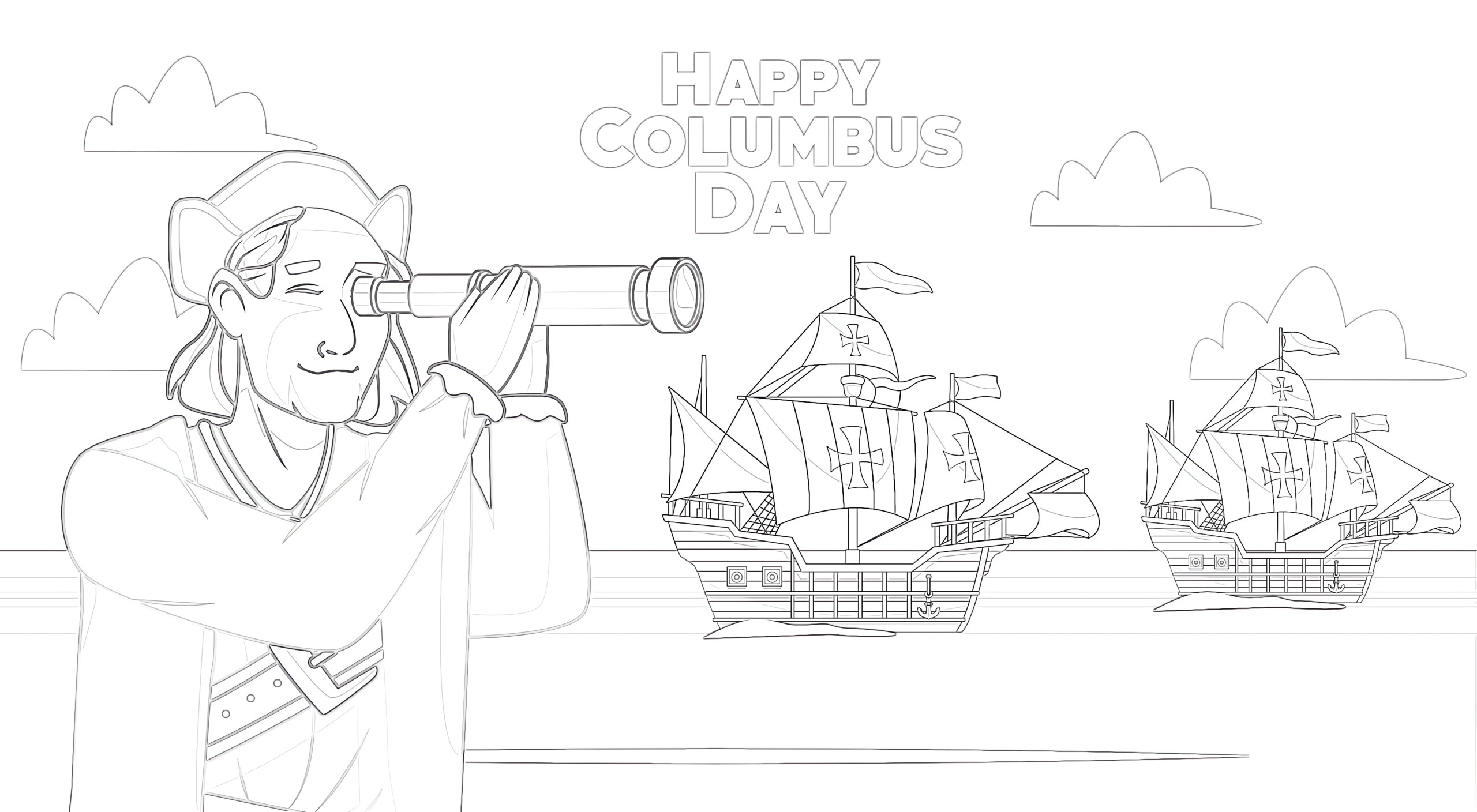 Columbus day coloring page