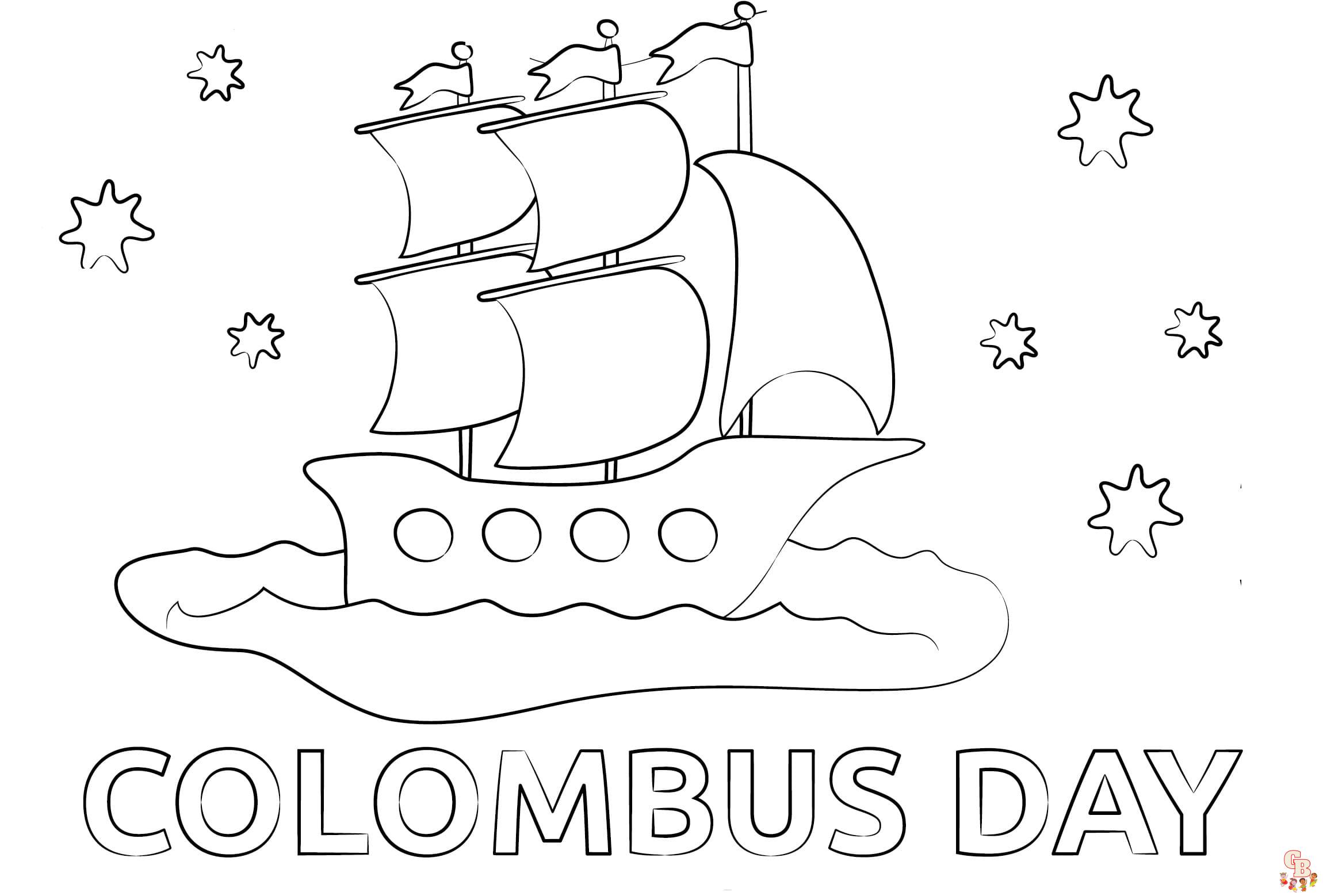 Printable columbus day coloring pages free for kids and adults