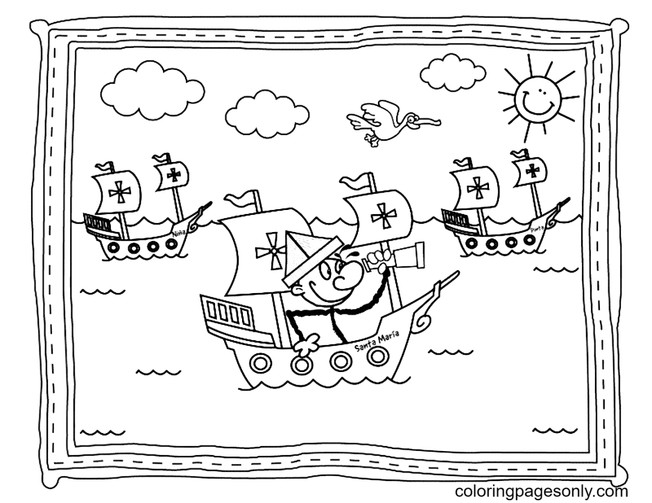 Columbus day coloring pages printable for free download