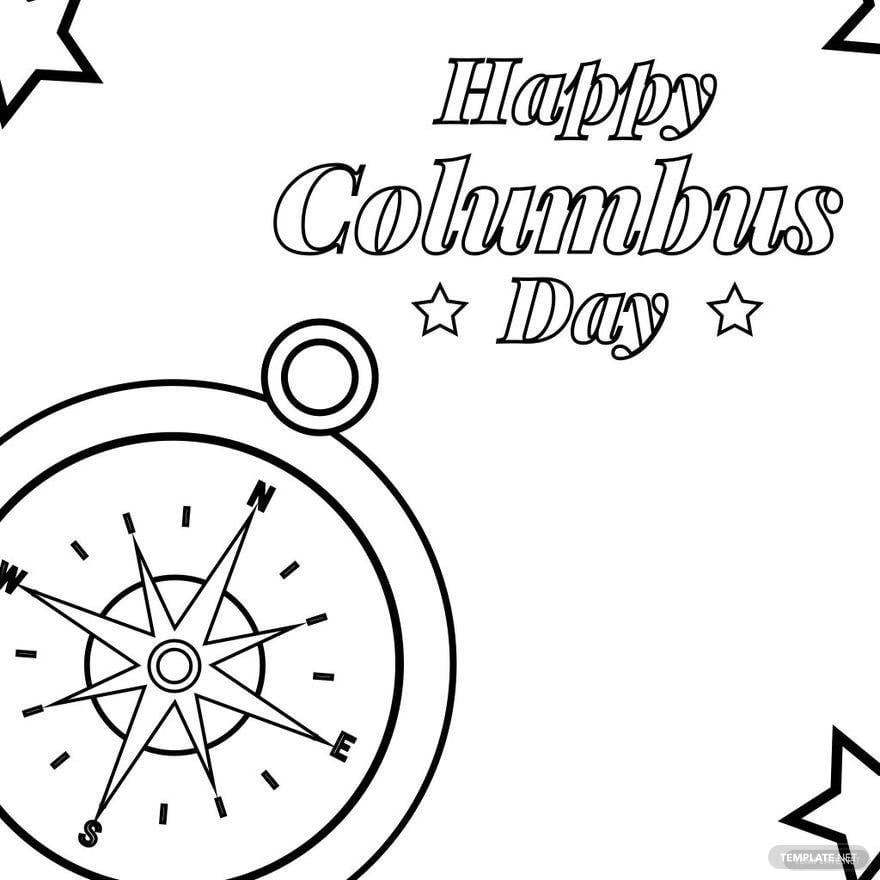 Free columbus day color drawing