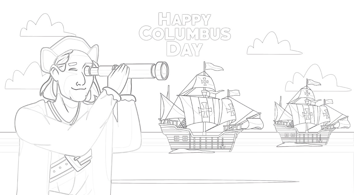 Columbus day coloring page
