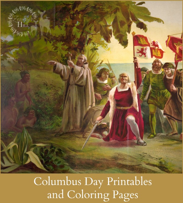Columbus day printables and coloring pages