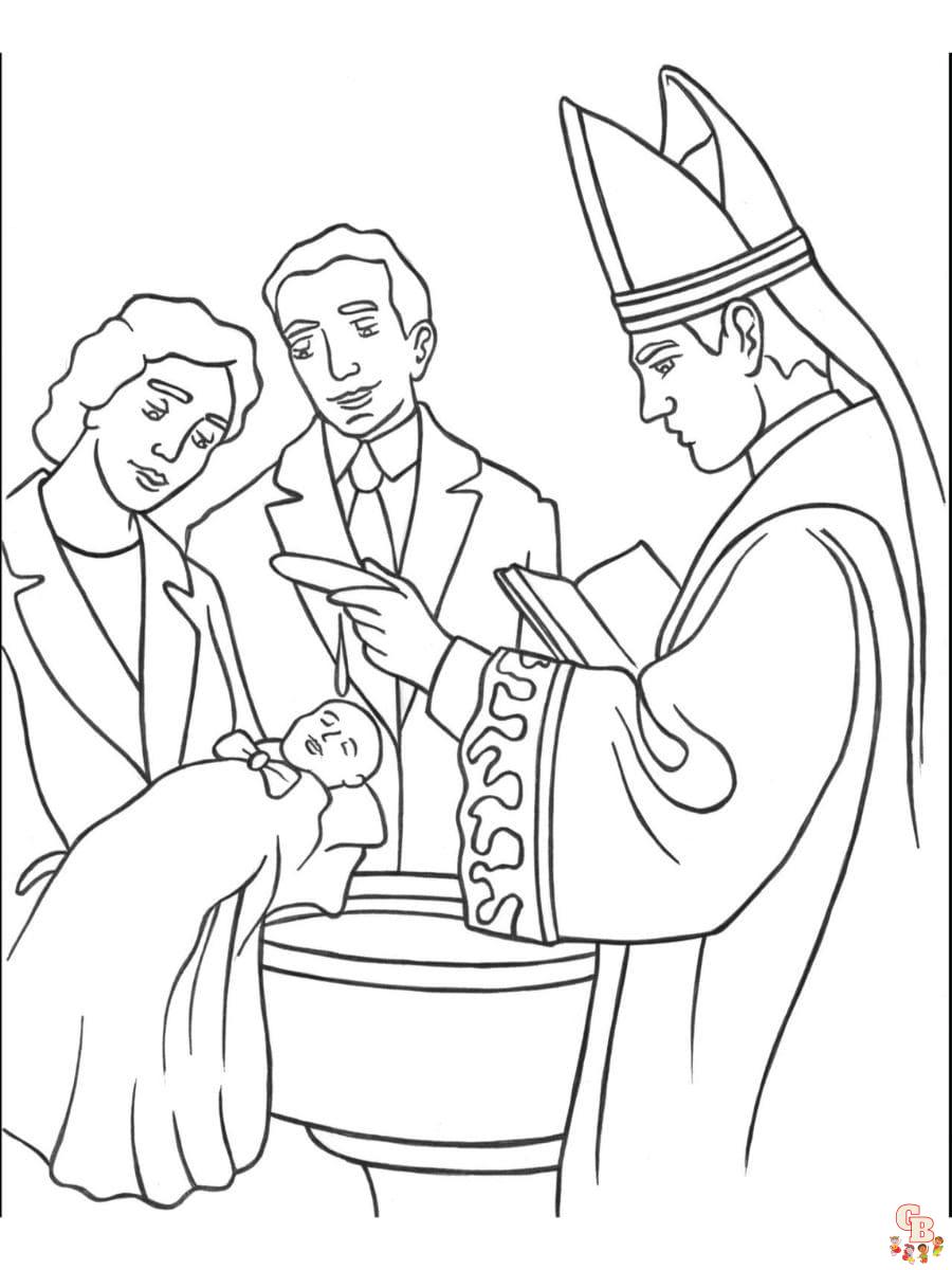 Printable baptism coloring pages free for kids and adults