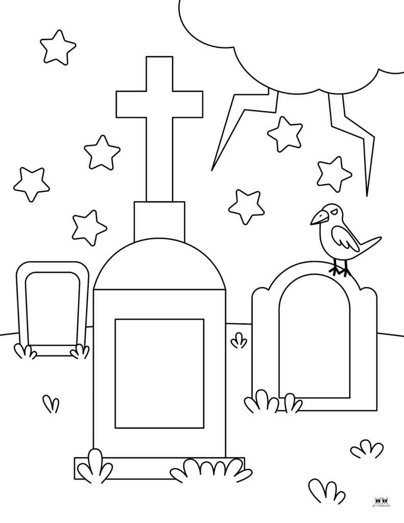 Graveyard coloring pages