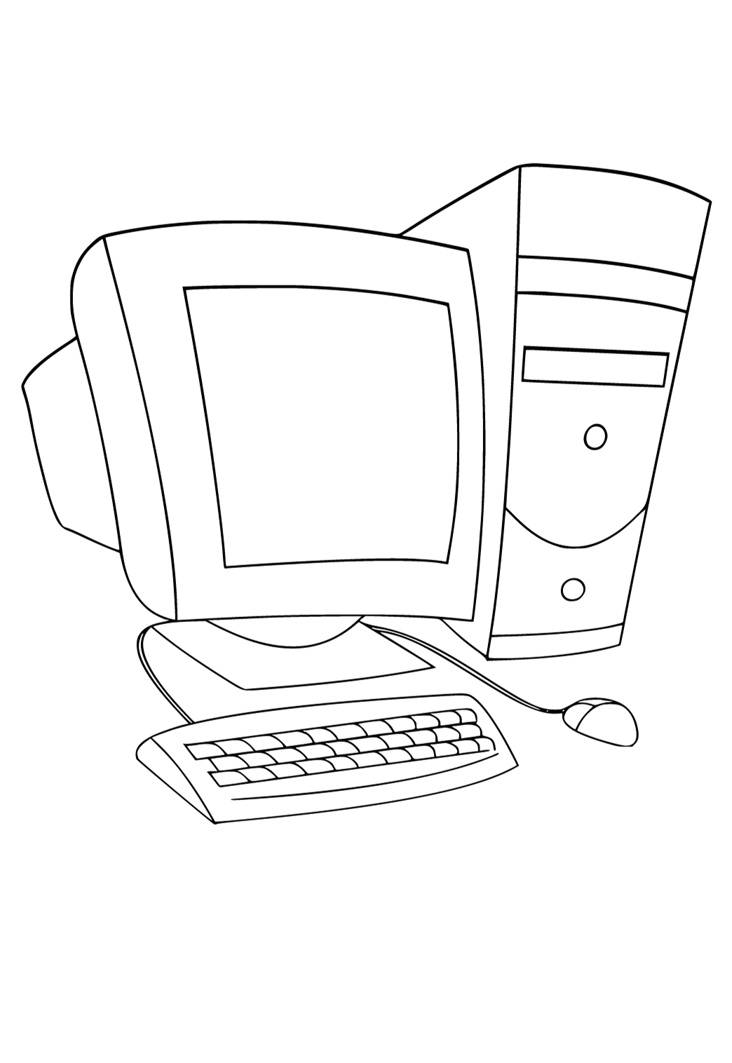 Free printable puter old coloring page for adults and kids
