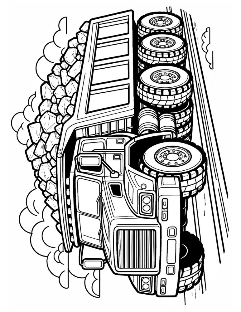 Free dump truck coloring pages for kids