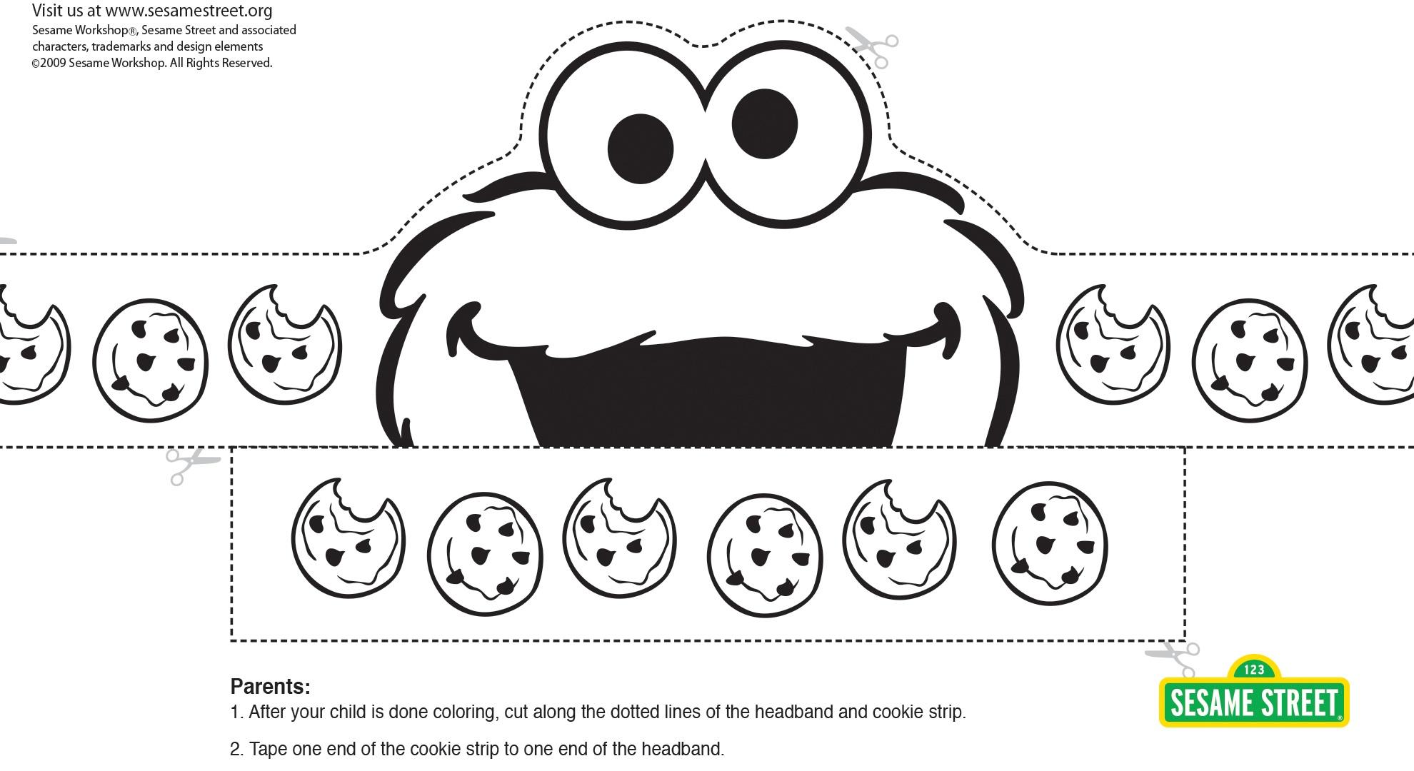 Cookie monster headband printable sesame street pbs learningmedia