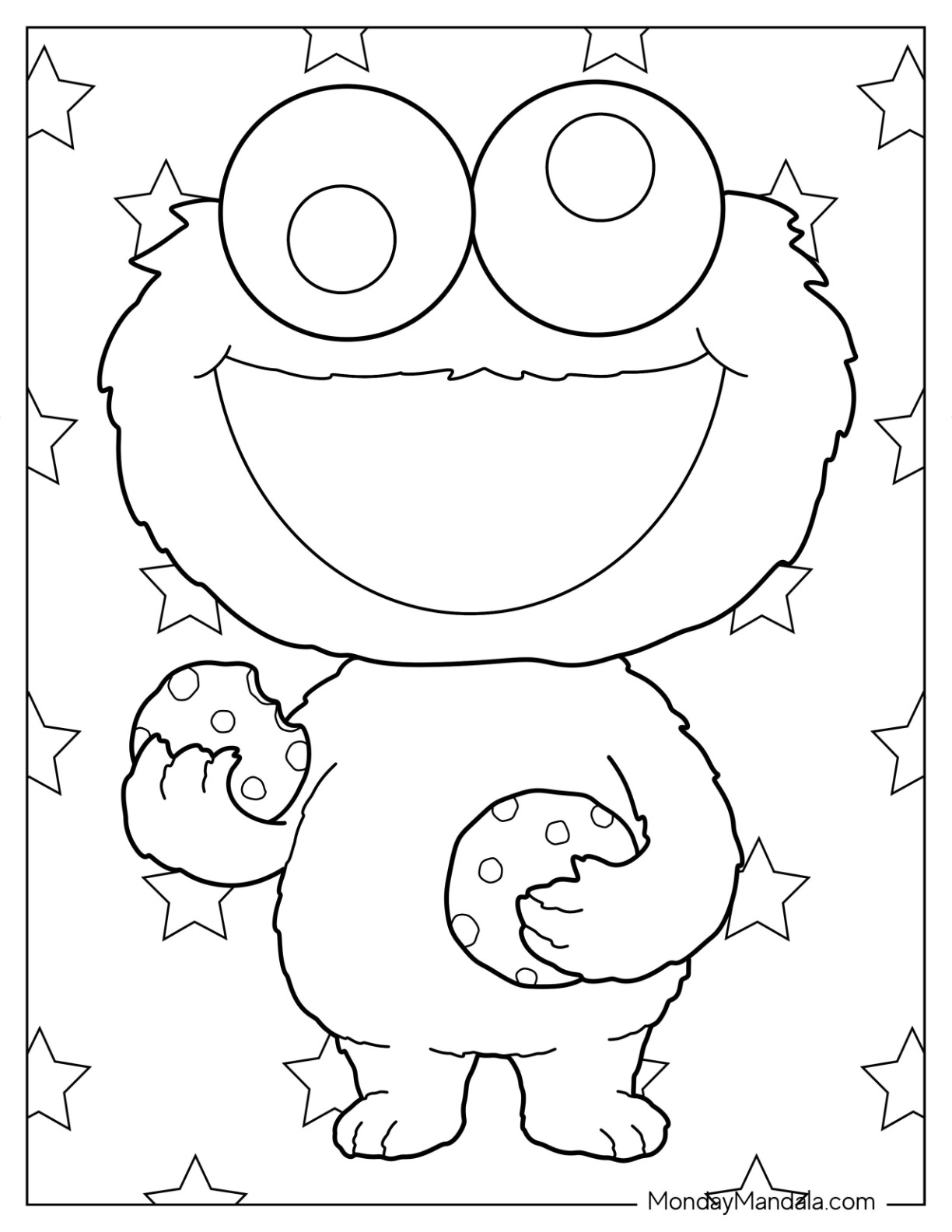 Cookie monster coloring pages free pdf printables