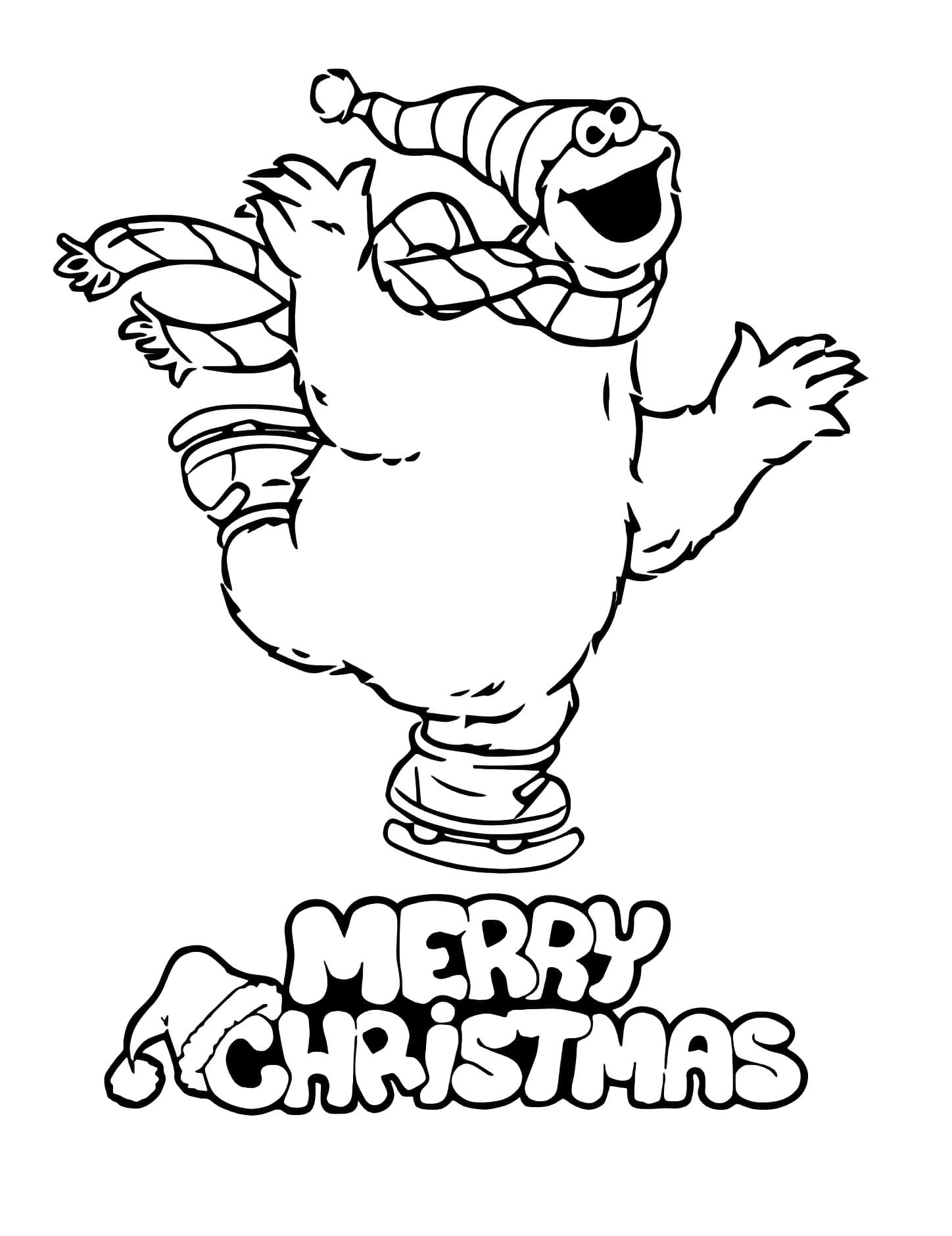Cookie monster is playing basketball coloring page