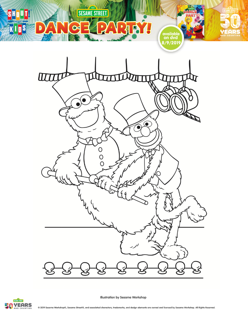 Cookie monster and grover coloring page