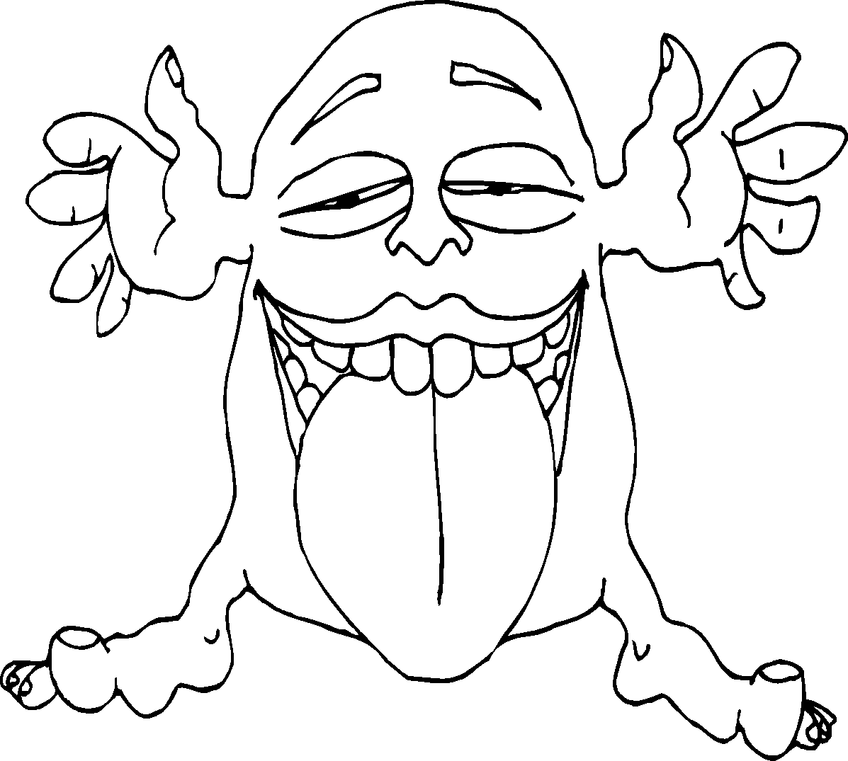 Coloring pages monster face coloring pages
