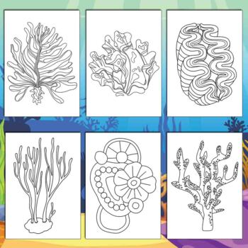 Coral reef coloring pages printable coloring sheets x inches