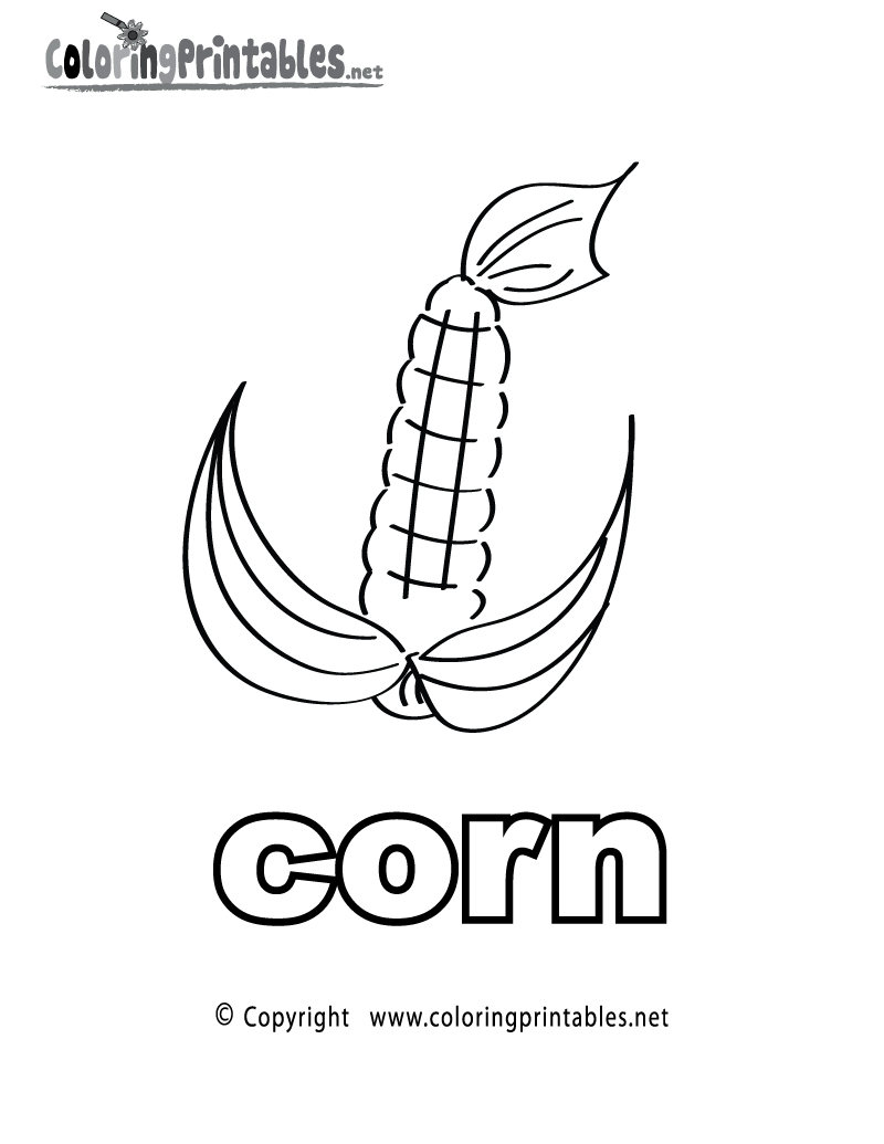 Noun corn coloring page