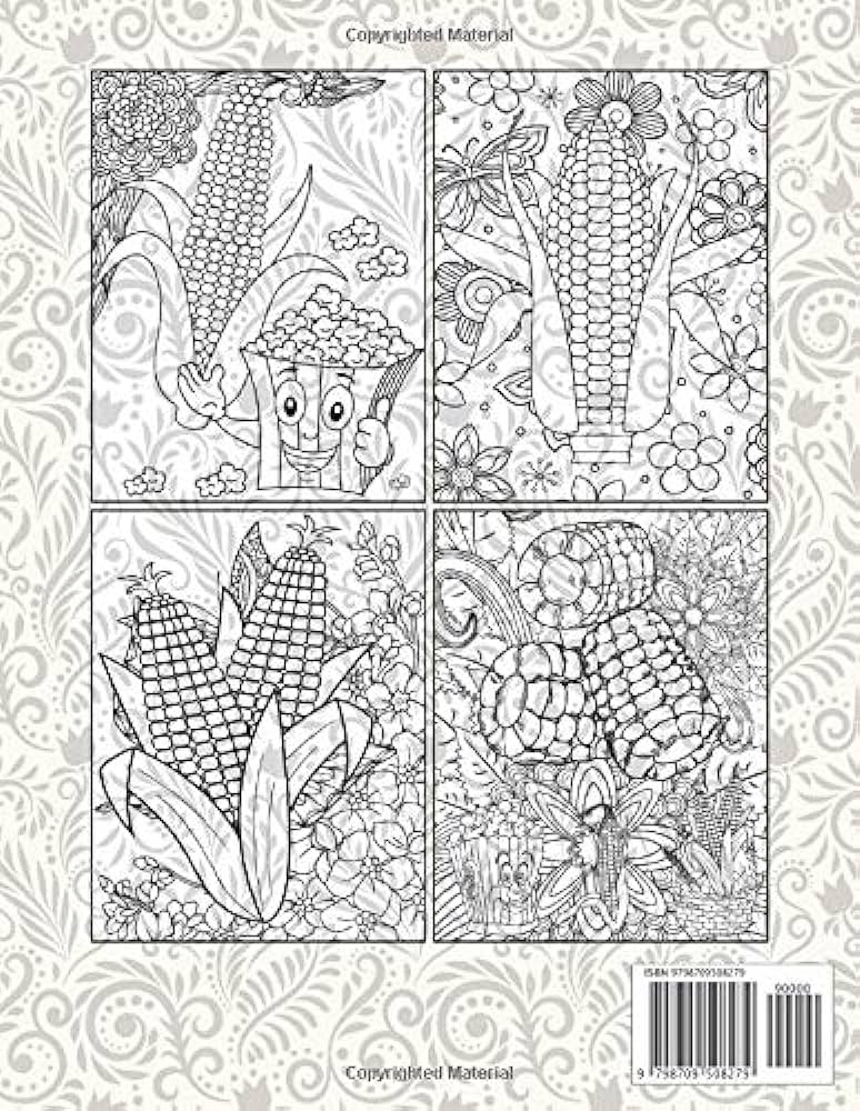 Corn activity coloring book funny fresh picked corn coloring book for kids adults boys girls