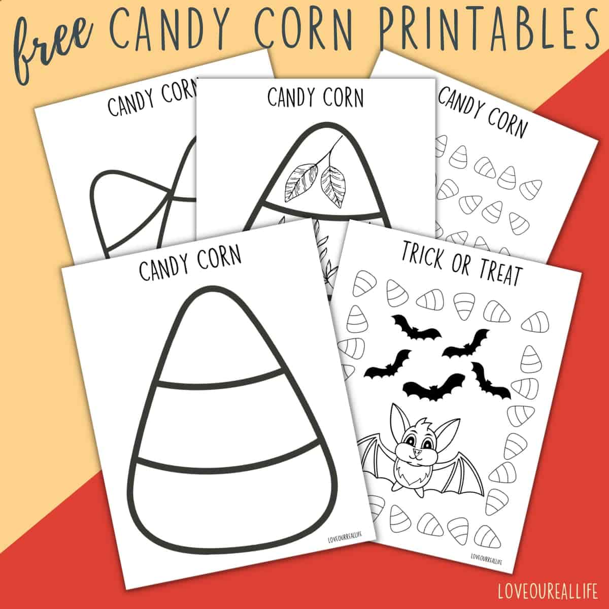 Candy corn coloring pages for kids