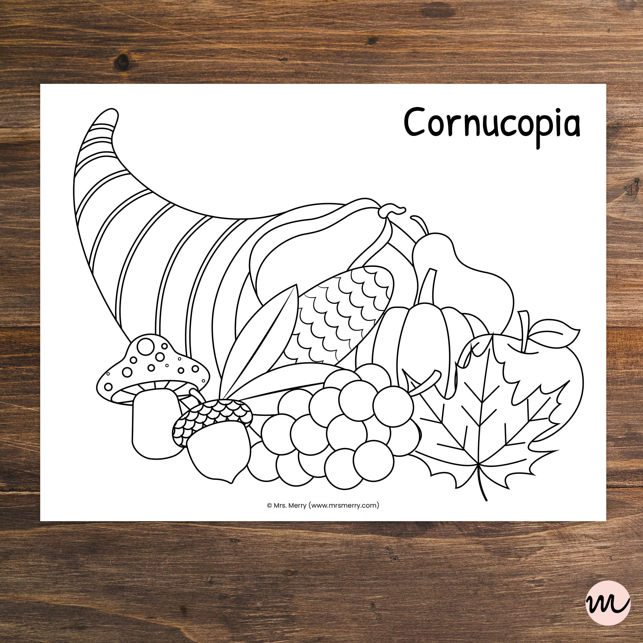 Cornucopia printable cut paste cornucopia craft â mrs merry