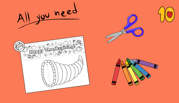 Cornucopia printable craft â happy thanksgiving â minutes of quality time