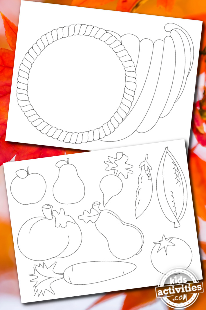 Cornucopia craft with printable horn of plenty for kids kids activities blog
