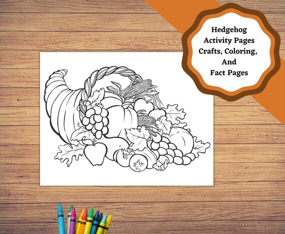 Printable cut and glue cornucopia craft with be thankful coloring sheets kids fall thanksgiving craft