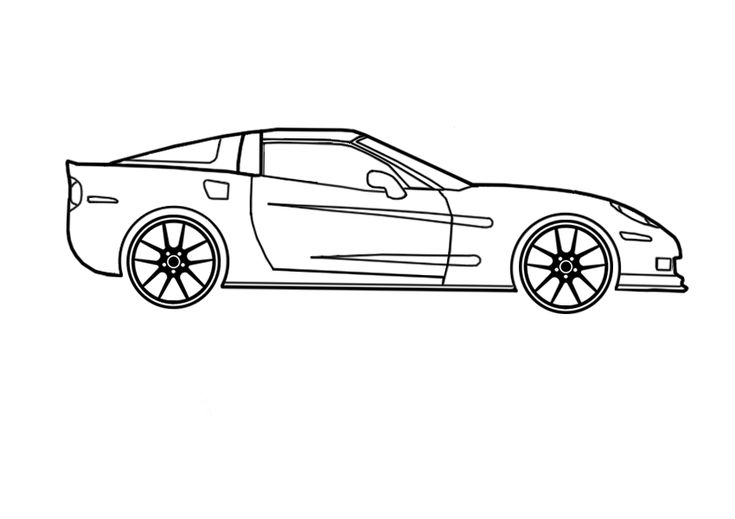 Easy chevrolet corvette coloring page
