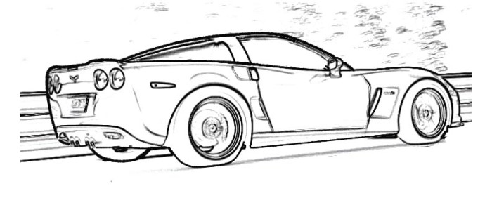 Corvette car coloring super fast cars ã luhur hati