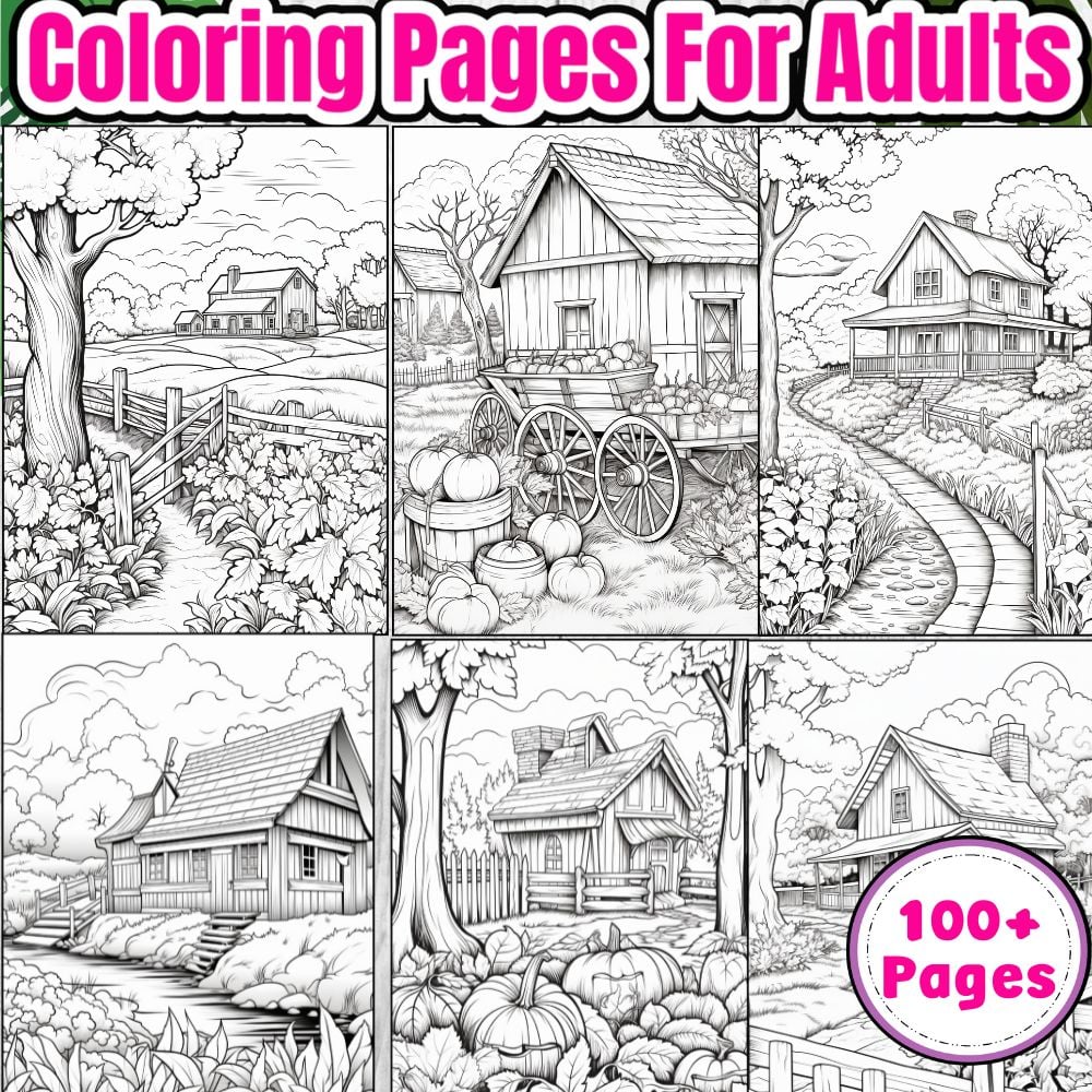 Country autumn coloring pages