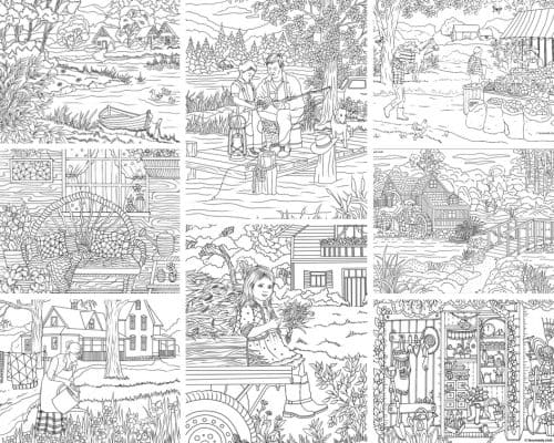 Best adult coloring pages to print featuring country scenes and nature â favoreads coloring club