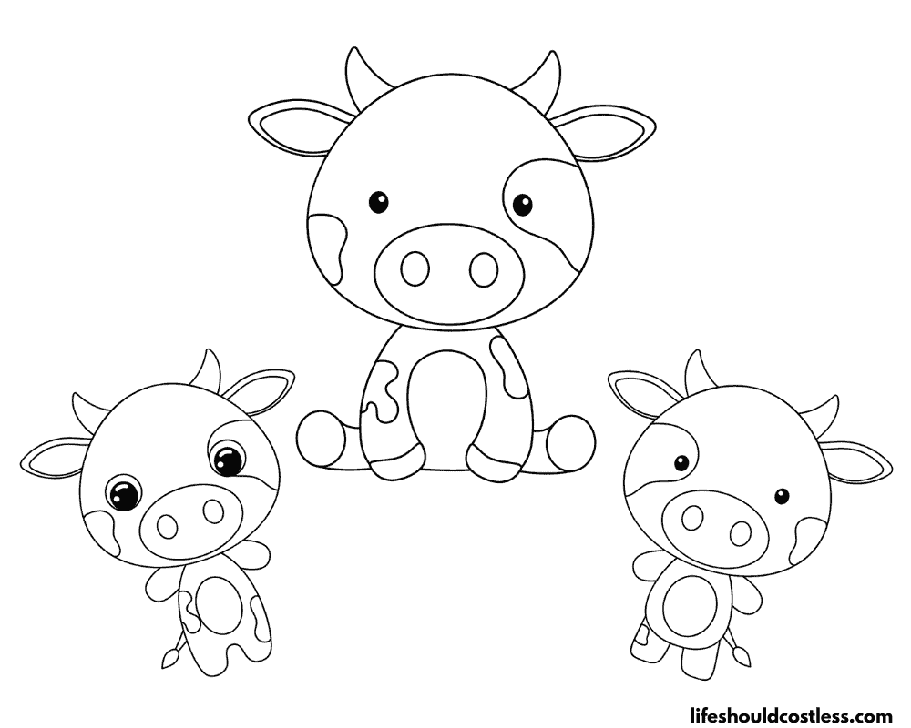 Cow coloring pages free printable pdf templates