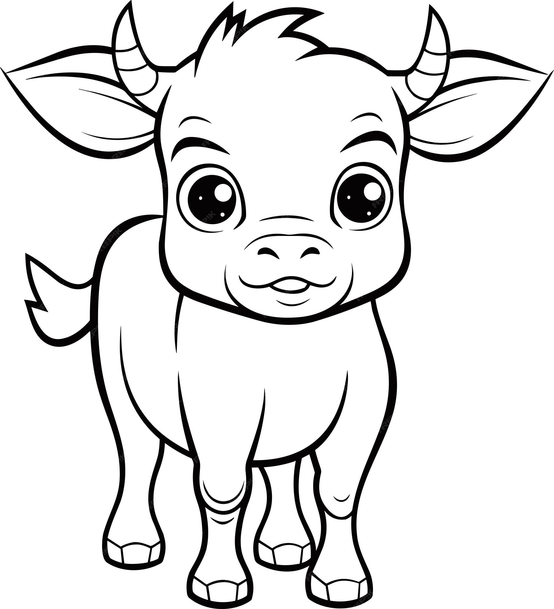 Premium vector cow coloring page for kids vector outline illustration