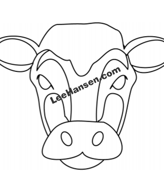 Printable cow face mask to color and cut out