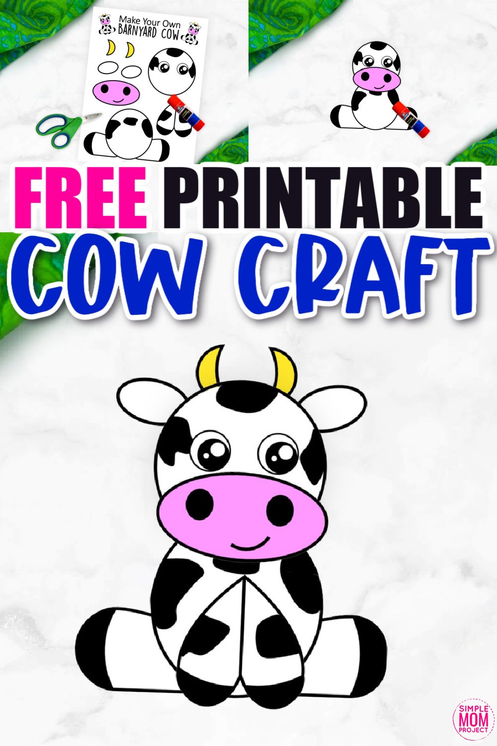 Free printable farm cow craft art project â simple mom project