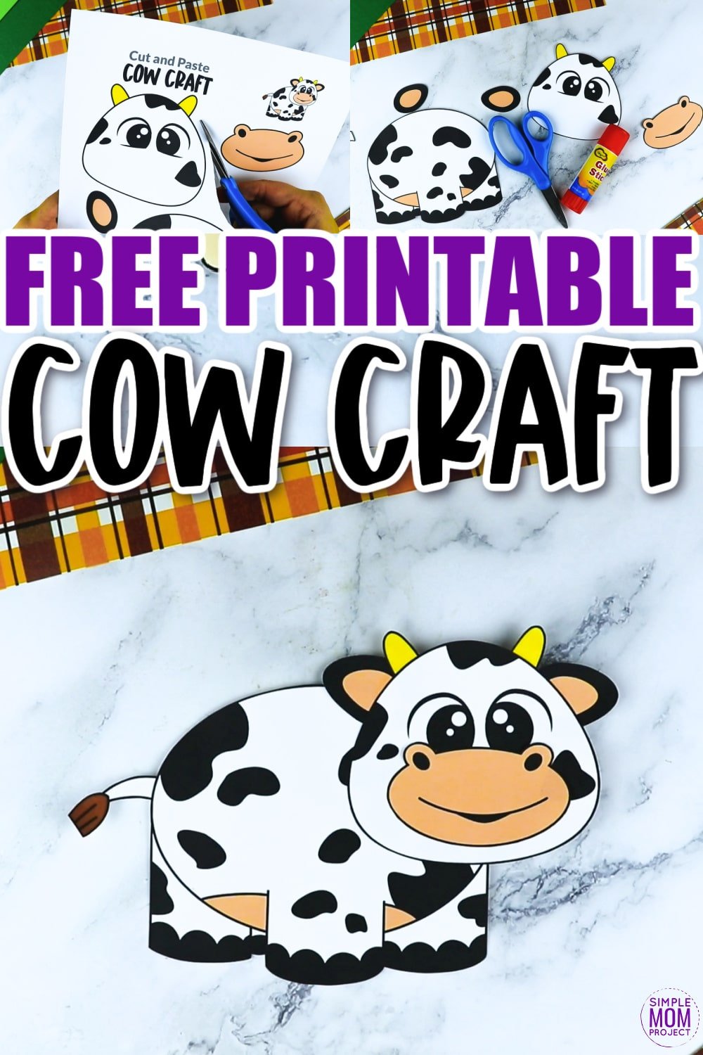 Free printable cow craft template â simple mom project