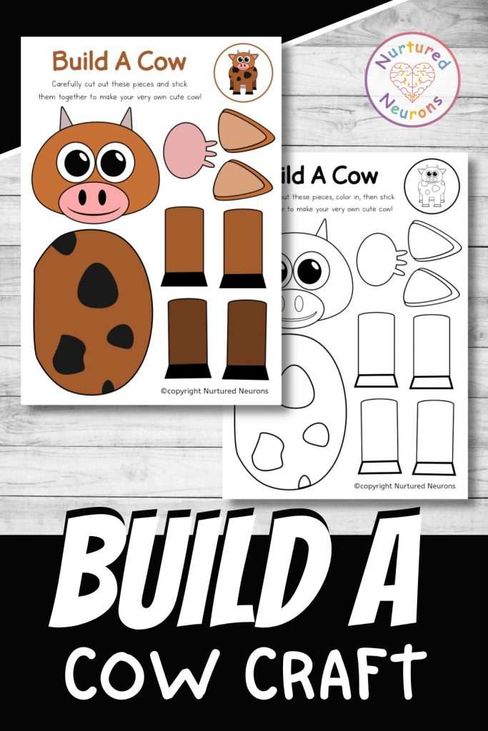 Make a farmyard cow with this build a cow craft