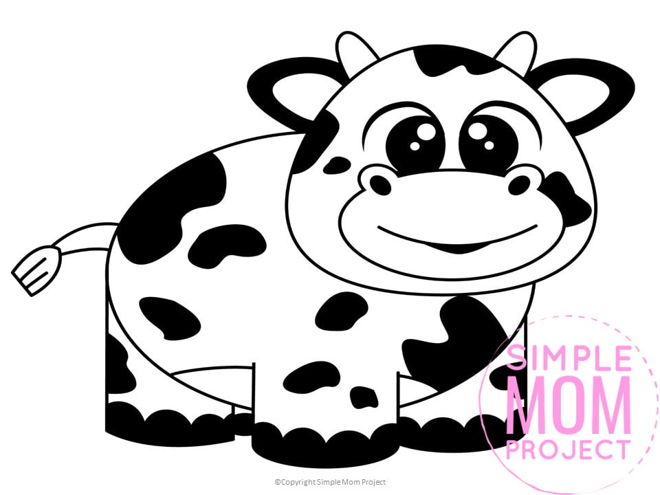 Free printable cow template â simple mom project