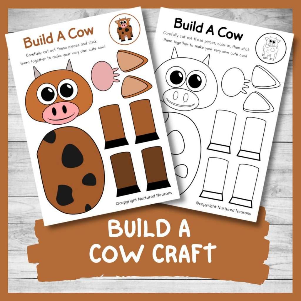 Make a farmyard cow with this build a cow craft