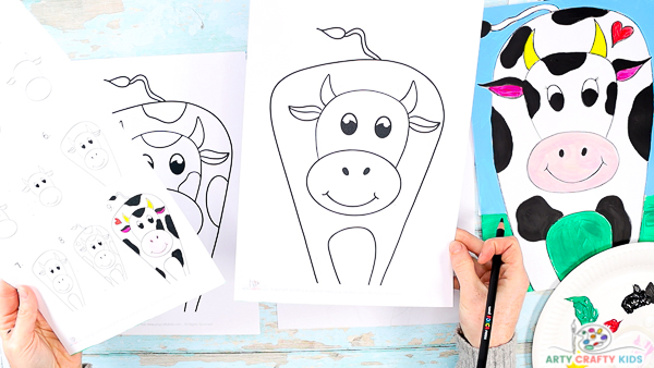 How to draw a cow step