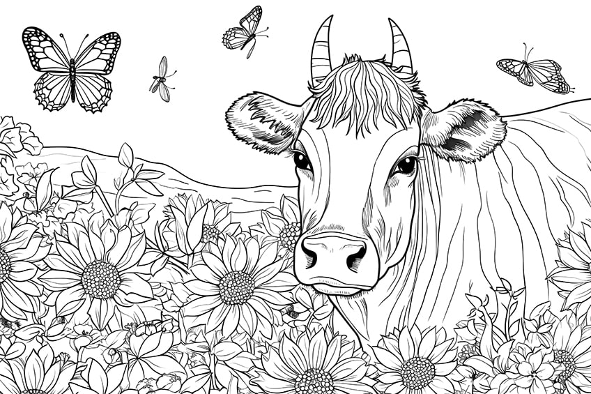 Cow coloring pages