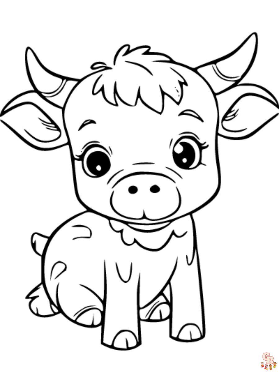 Fun easy printable cow coloring pages for kids
