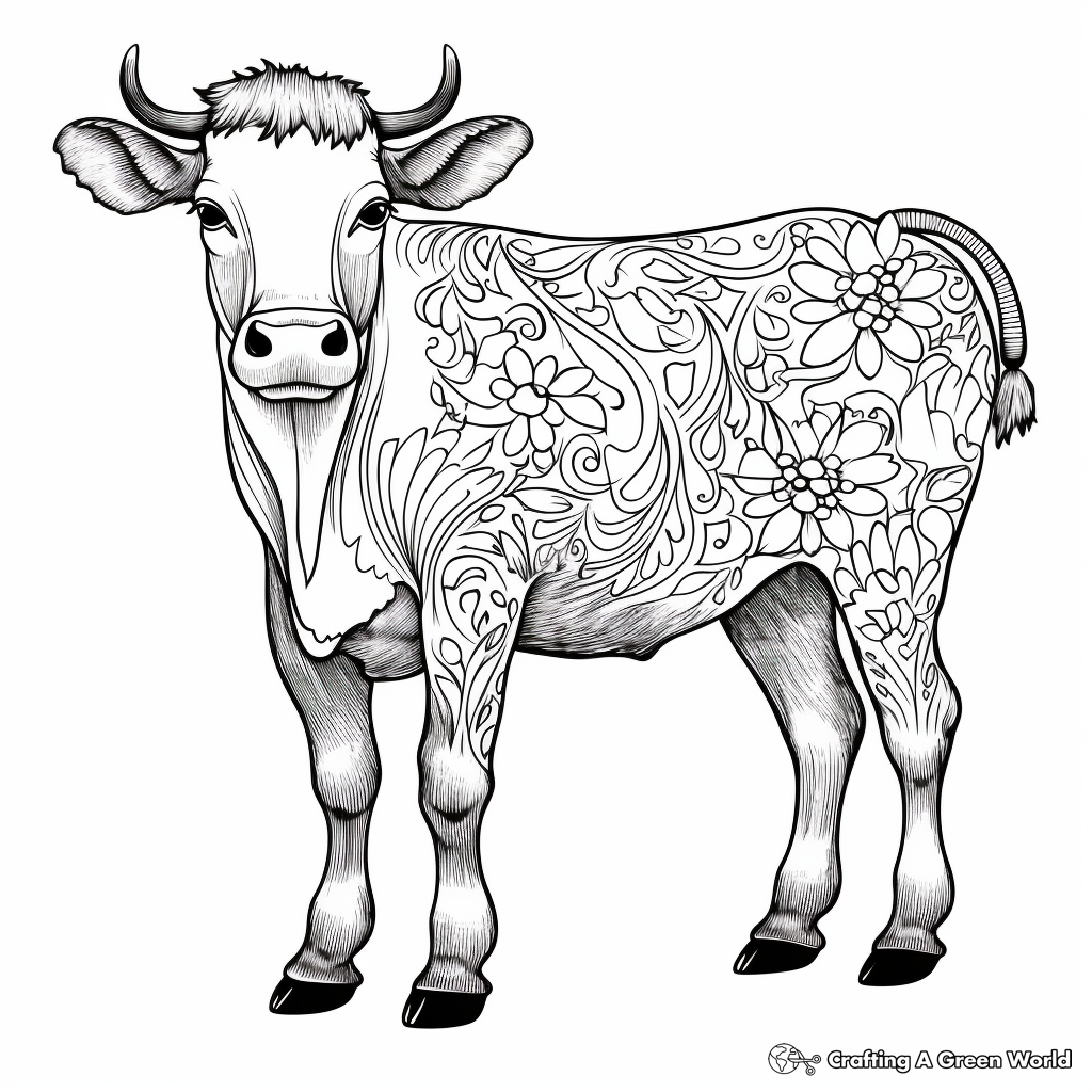 Cow for adults coloring pages