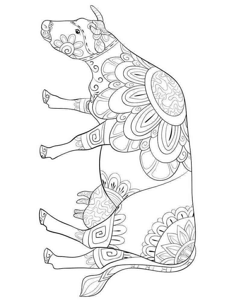 Cow coloring pages for adults