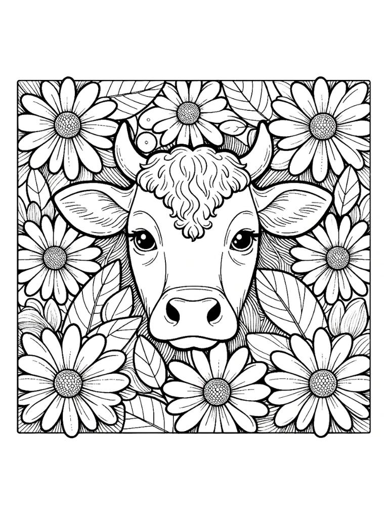 Free printable cow coloring pages