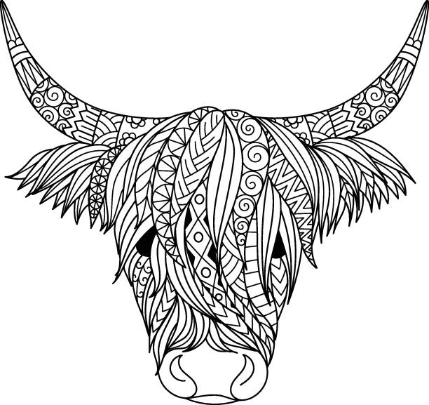 Drawing of a printable cow stock illustrations royalty